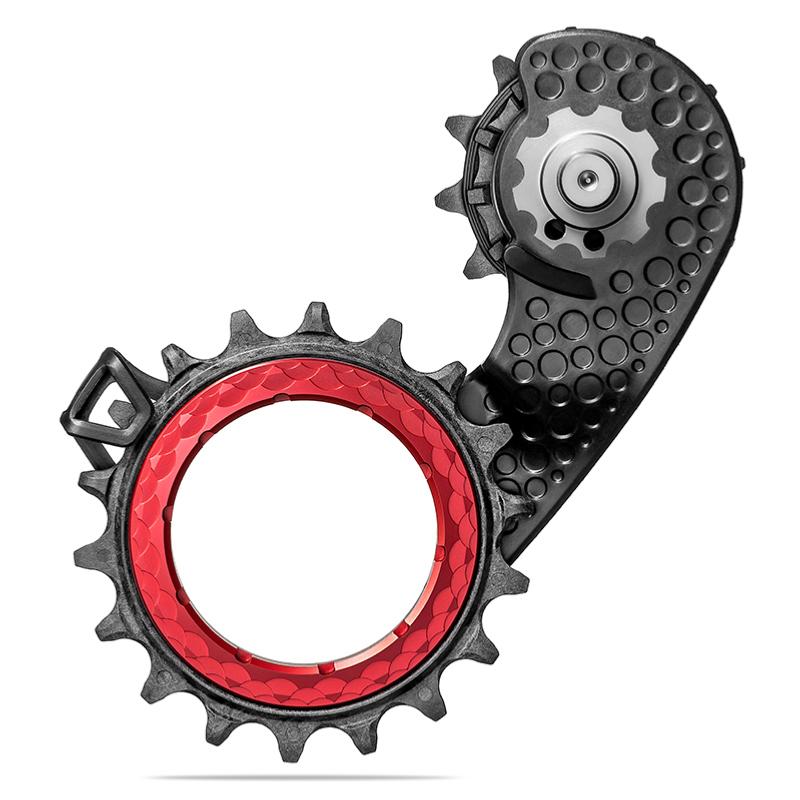 Chape de dérailleur arrière ABSOLUTE BLACK Hollowcage SHIMANO 9200 Carbone Rouge