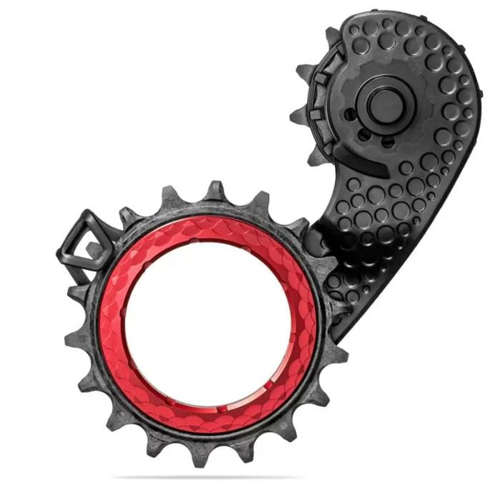 Chape de dérailleur arrière ABSOLUTE BLACK Hollowcage SHIMANO 9100/8000 Carbone Rouge