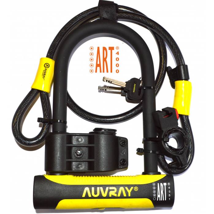 Antivol en U AUVRAY "U Roc" 16x105x195mm + Câble