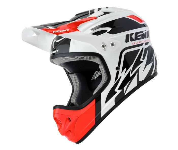 Casque intégral Kenny Down Hill Graphic WHITE BLACK RED