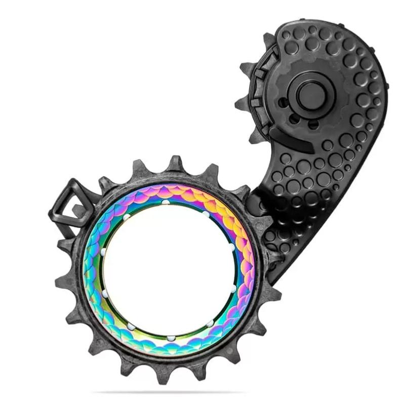 Chape de dérailleur arrière ABSOLUTE BLACK Hollowcage SRAM AXS Carbone Arc-en-Ciel