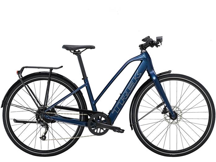 Vélo électrique Femmes TREK FX+ 2 Stagger Bleu Mulsanne 250Wh