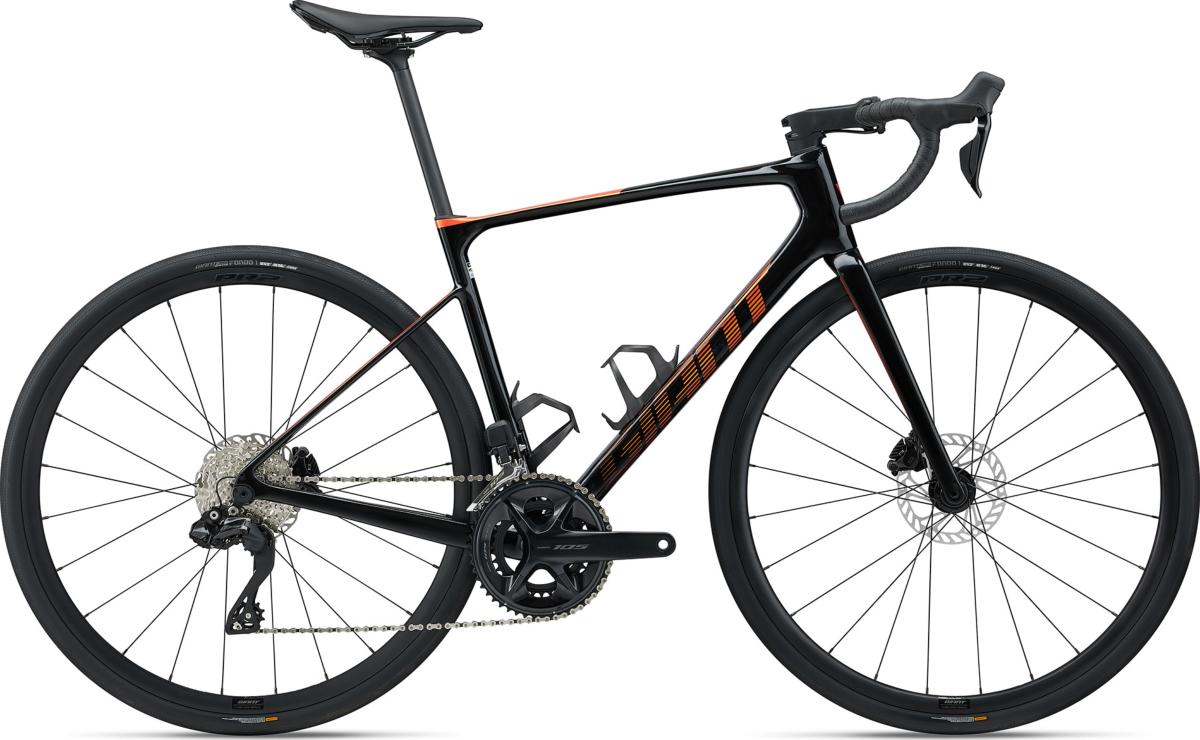 Vélo Route GIANT Defy Advanced 1 Noir Orange 105 Di2