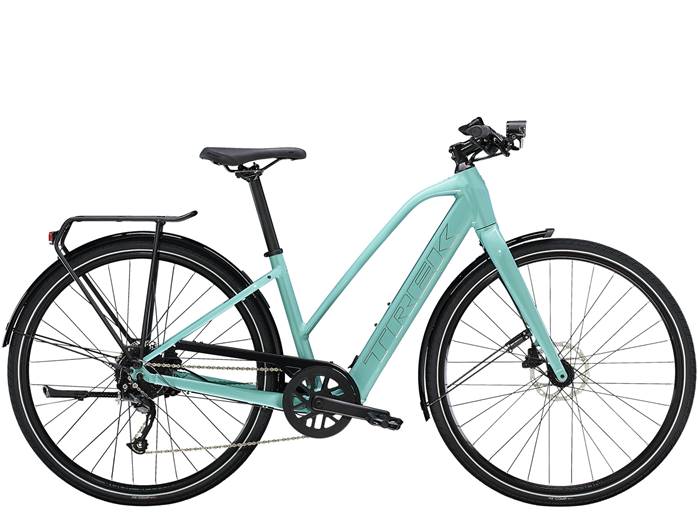 Vélo électrique Femmes TREK FX+ 2 Stagger Bleu Turquoise 250Wh