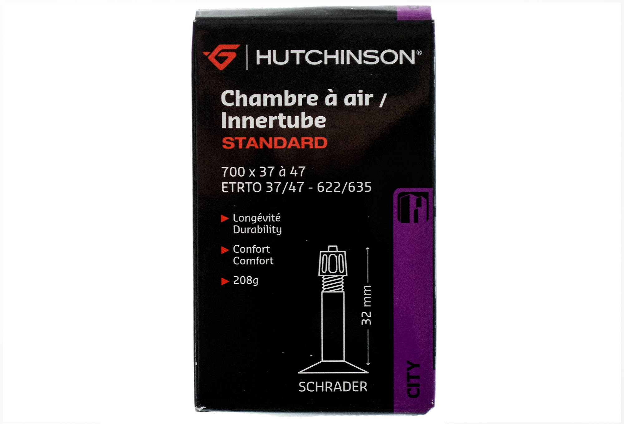 Chambre à air HUTCHINSON 700x37-47 Schrader