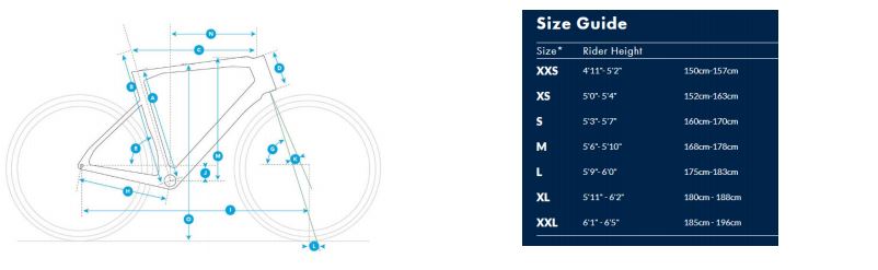 Guide des tailles Vlo Route FUJI Transonic 2.1 Disc